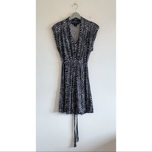 French Connection Black Animal Print Mini Dress